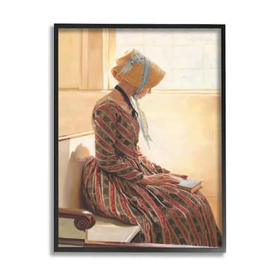 Stupell Female in Traditional Clothing with Book Framed Wall Art