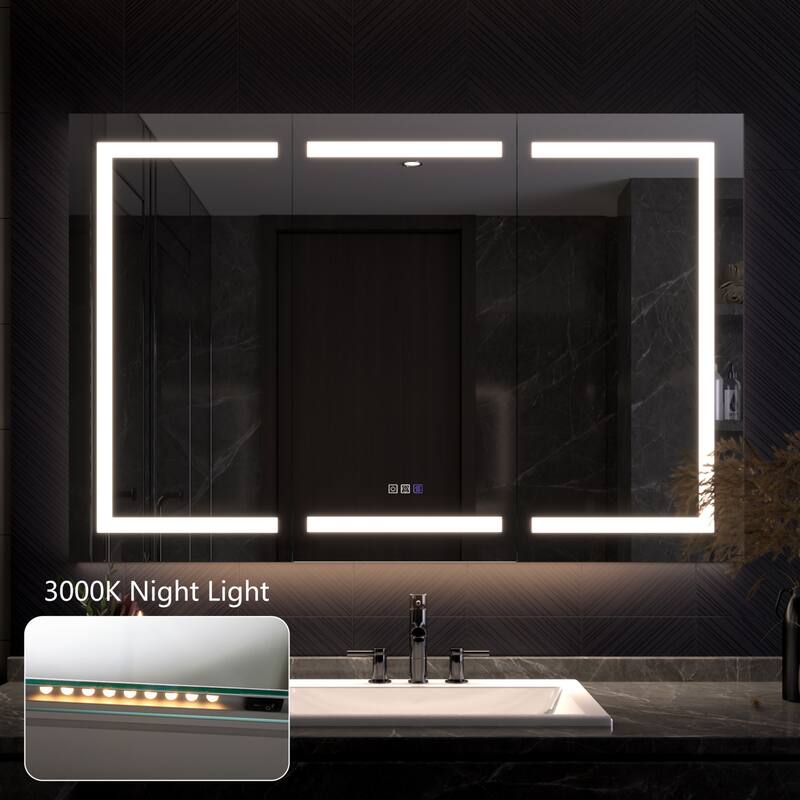 Modland 48"-72"W x 36"H Lighted Bathroom Medicine Cabinet with Backlit & Frontlit Modes,Anti-Fog