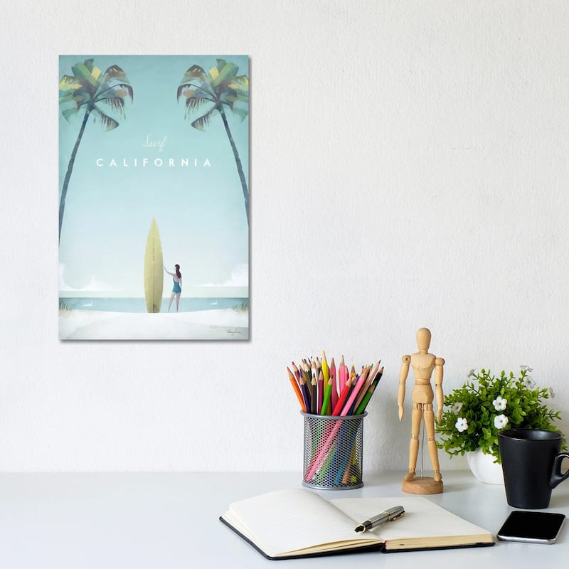 iCanvas "Surf California" by Henry Rivers Canvas Print - 12x8x0.75
