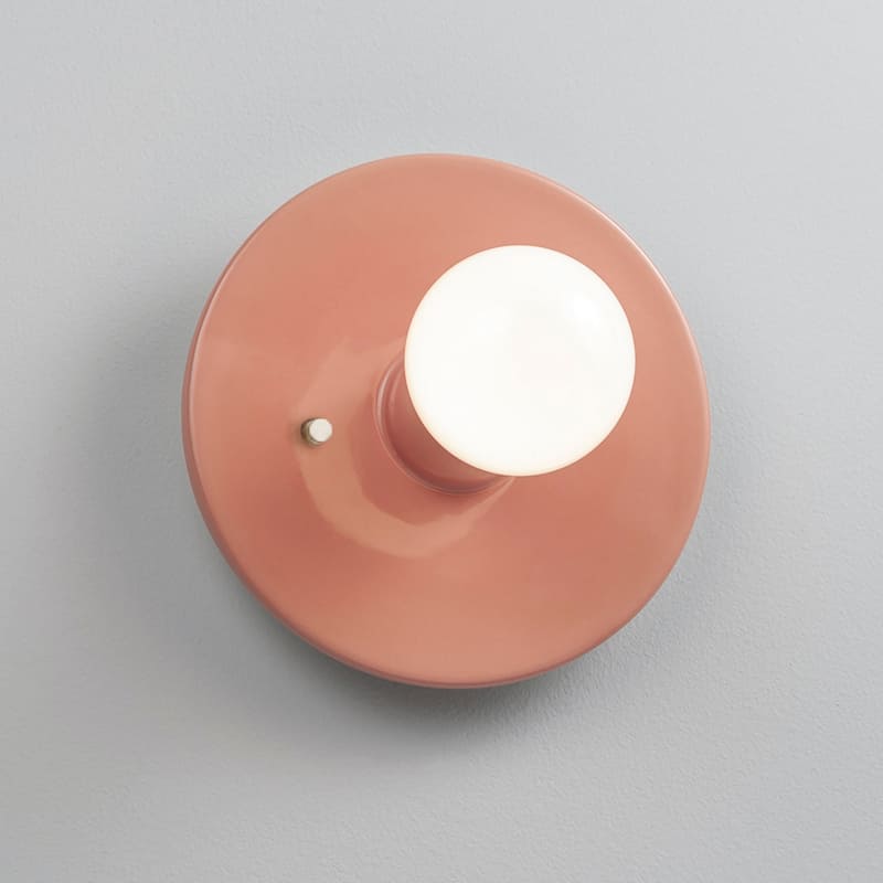 Ceramic Stepped Discus Wall Sconce - Gloss Blush