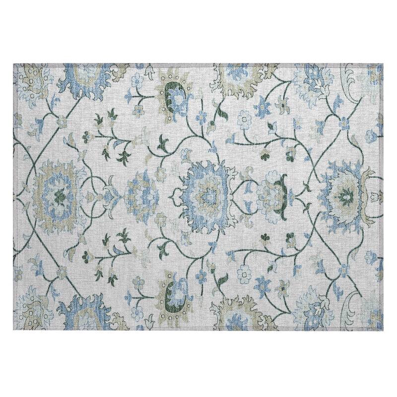 Machine Washable Indoor/ Outdoor Traditional Serena Chantille Rug