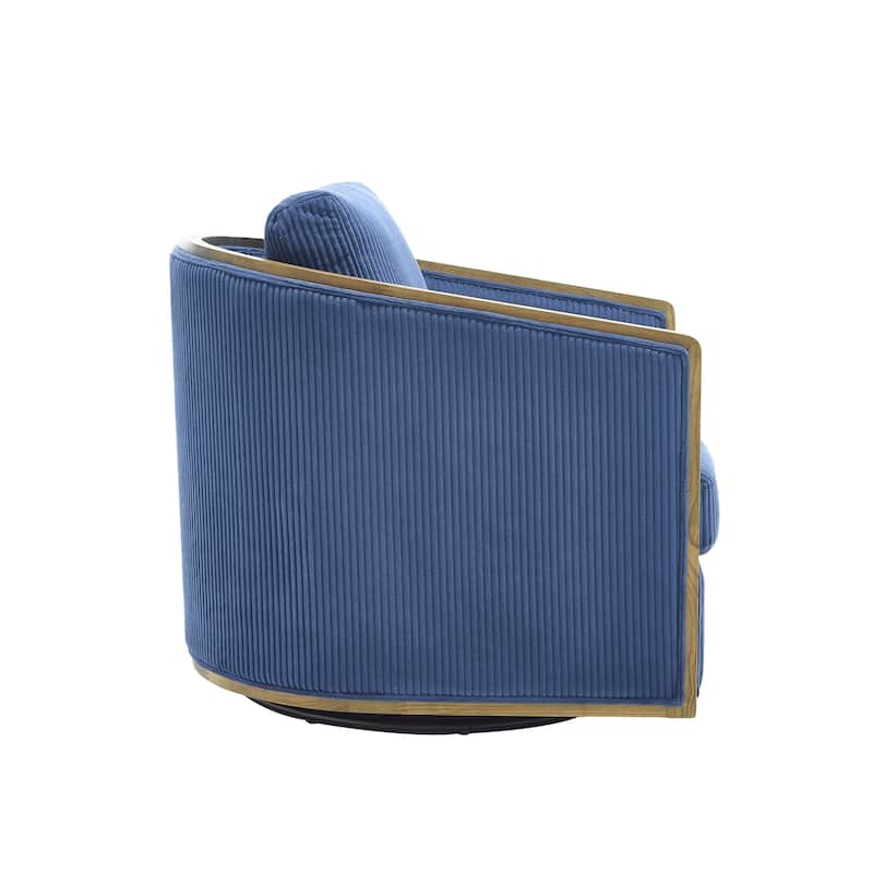 Accent Chair Sofa Chair with High-Density Foam and Curved Back, Degree Swivel Barrel Club Chair Lounge Chair