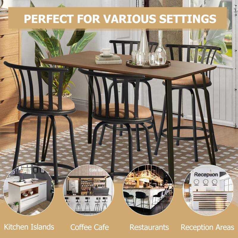 Homylin Swivel Bar Stools Set of 3 for Home Kitchen - N/A