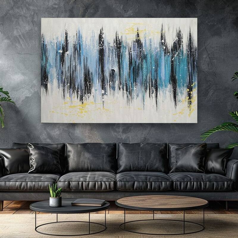 Aria Home Cascade Hand Painted Canvas Wall Art Large Frameless Decor