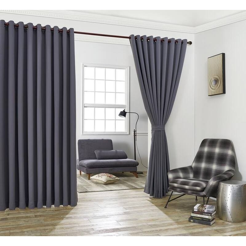 Home Sweet Home Dream Thermal Insulated Blackout Curtain Panels with Tie-Backs - 108" W x 120" L - Light Grey