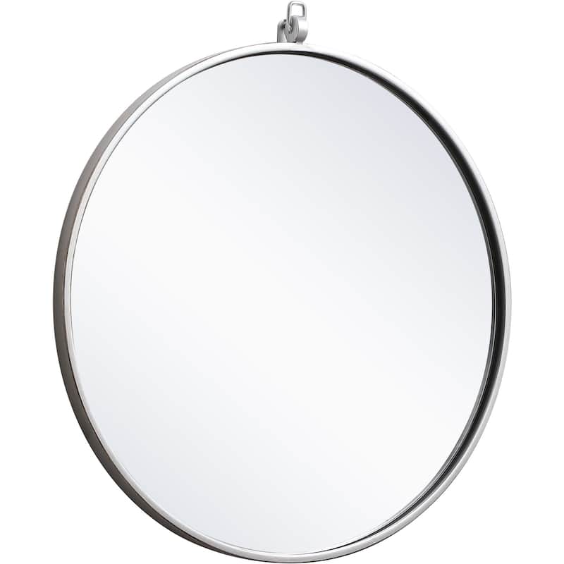Elegant Lighting Eternity 21" Diameter Circular Beveled Metal Framed - Silver