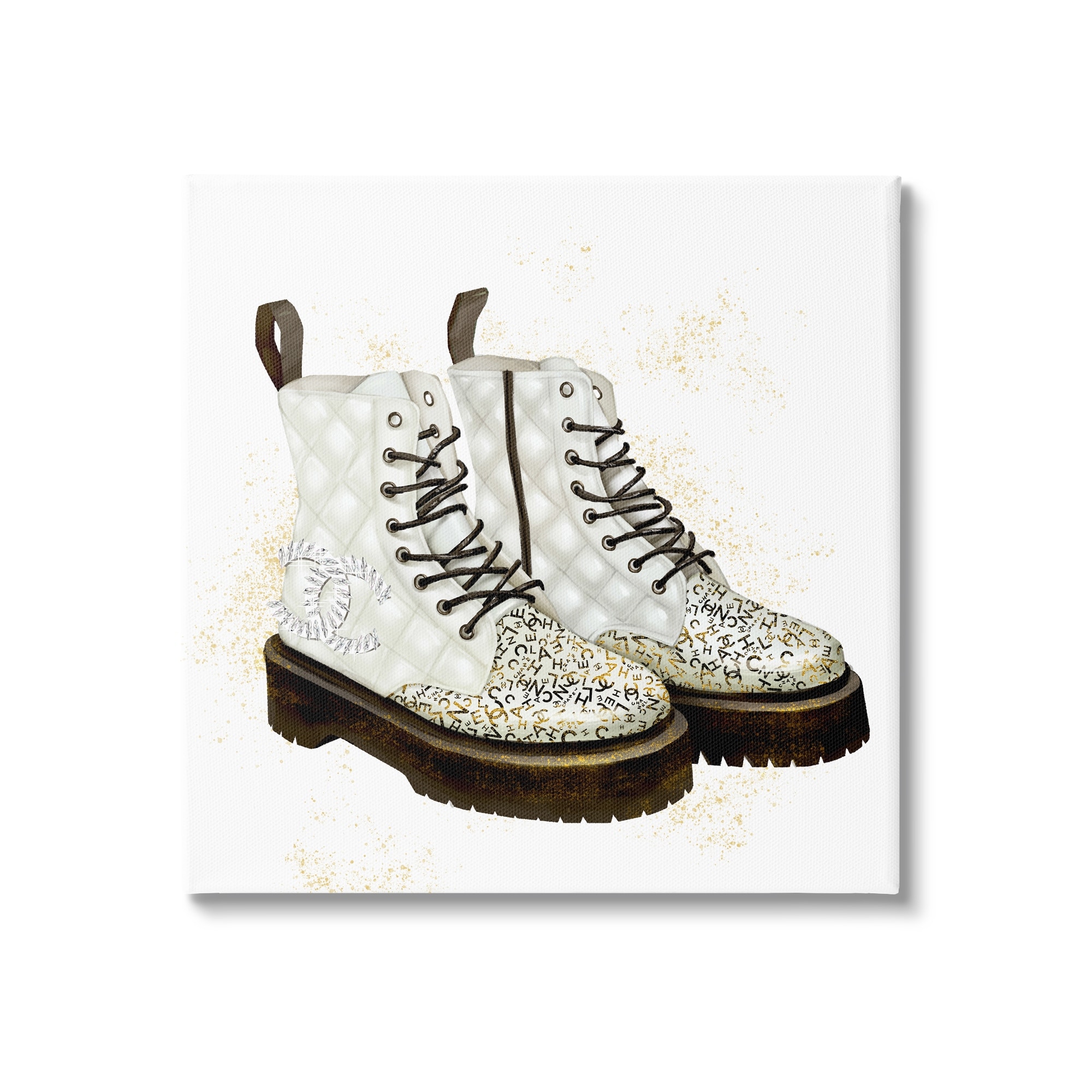 Stupell Industries Glam High Heel Shoe Fashion Book Stack Cheetah
