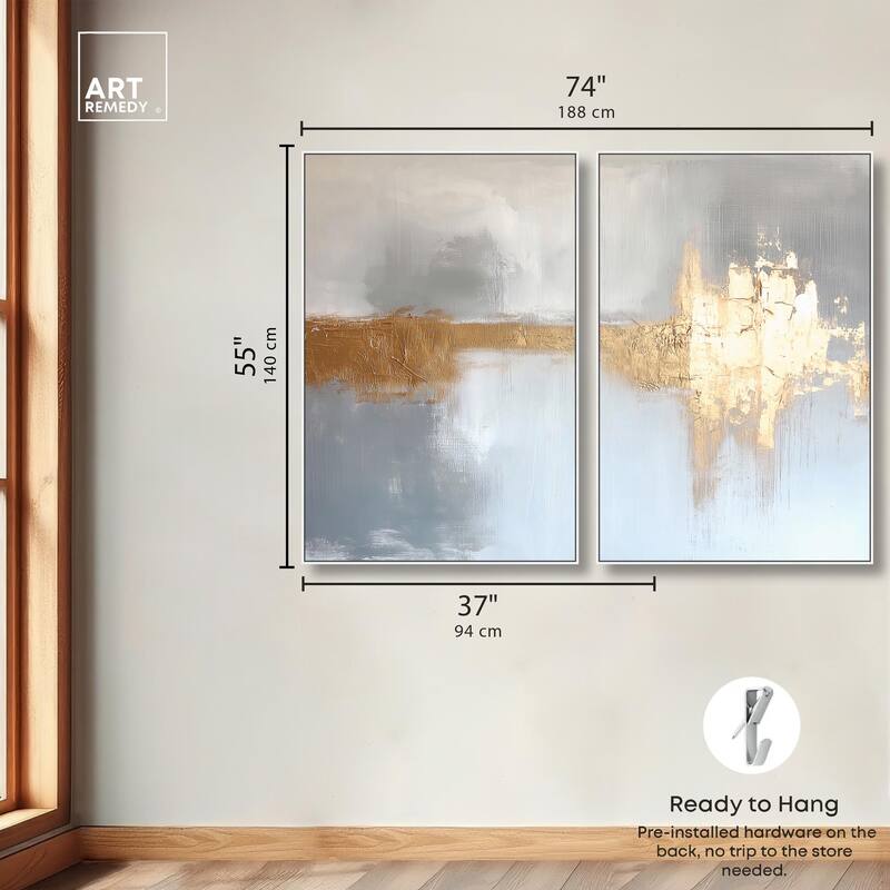 Serenity in Gold I Canvas Set of 2 by Art Remedy