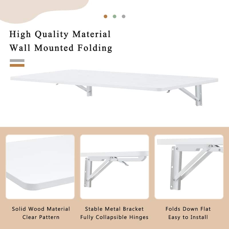 Laundry Room Folding Table Wall Mounted Folding Table for Small Spaces, Fold Down Desk, Workbench