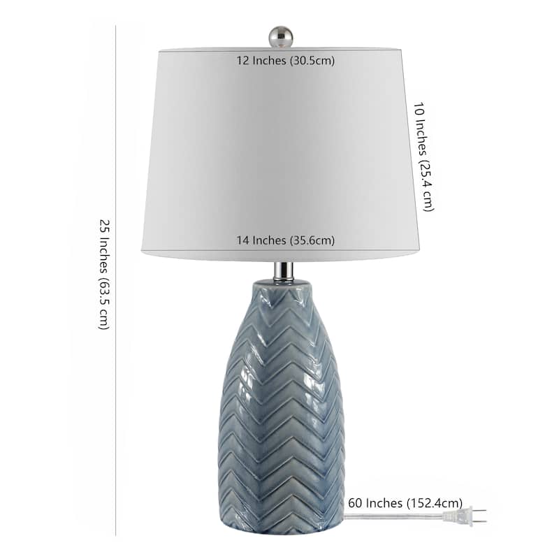 SAFAVIEH Lighting Celerina 24.5-inch Glass Table Lamp - 14" x 14" x 24.5" - 14Wx14Dx25H