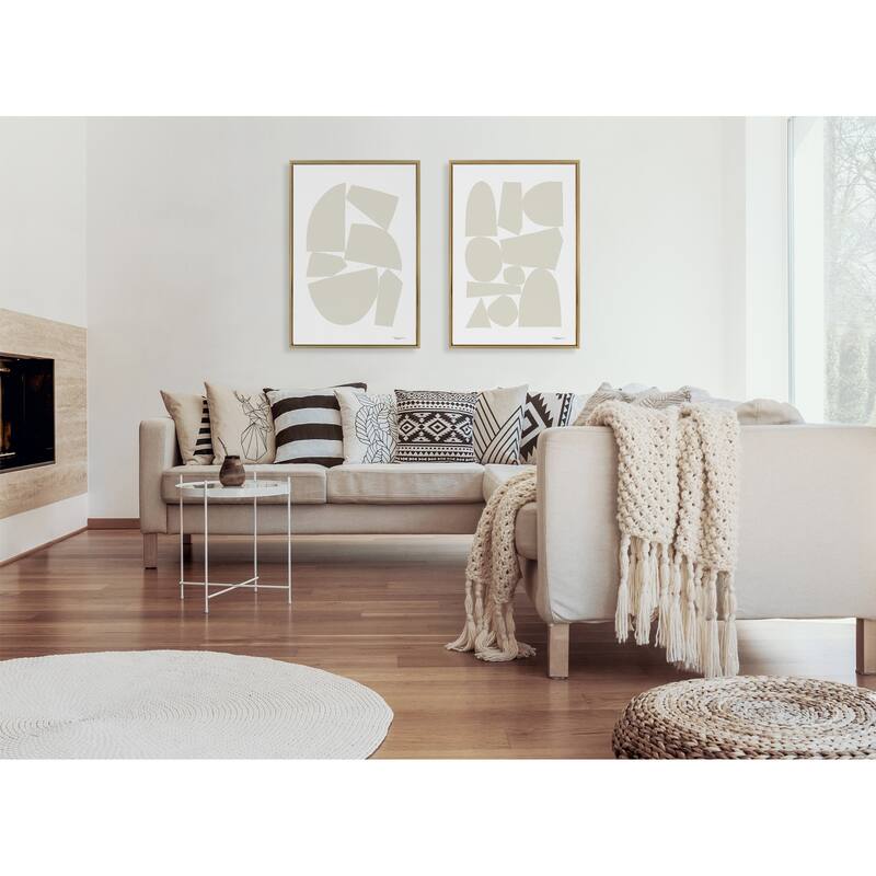 Kate and Laurel Sylvie II Neutral Framed Canvas by Statement Goods