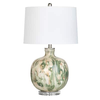 Waverly Glass 26.75" Table Lamp - 16"x16"x26.75"