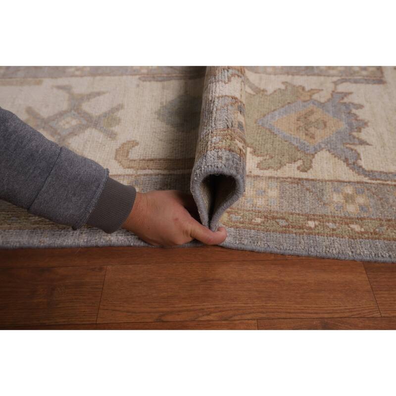 Oushak Oriental Area Rug Vegetable Dye Hand-Knotted Wool Carpet - 9'5"x 11'9"