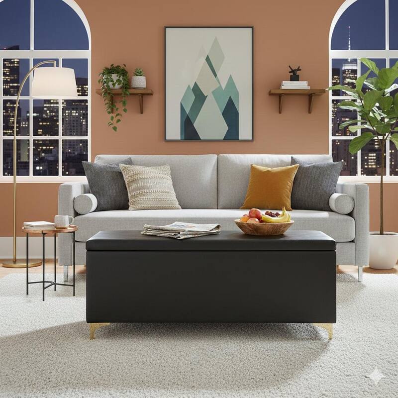 Heavy Duty 660lb Capacity Folding Storage Ottoman Bench