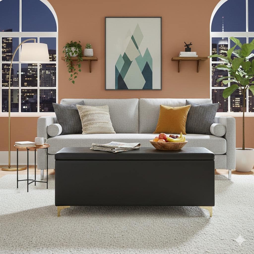 Heavy Duty 660lb Capacity Folding Storage Ottoman Bench