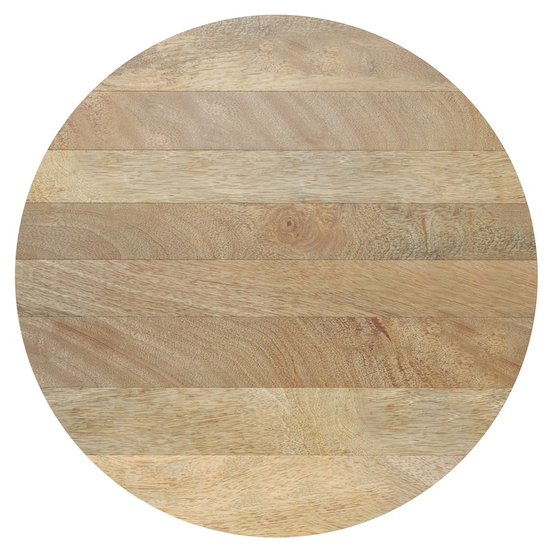 WYNDENHALL Hillmount SOLID MANGO WOOD 36 inch Wide Round Contemporary Drum Coffee Table & Fully Assembled - 36"d x 36" w x 14"h