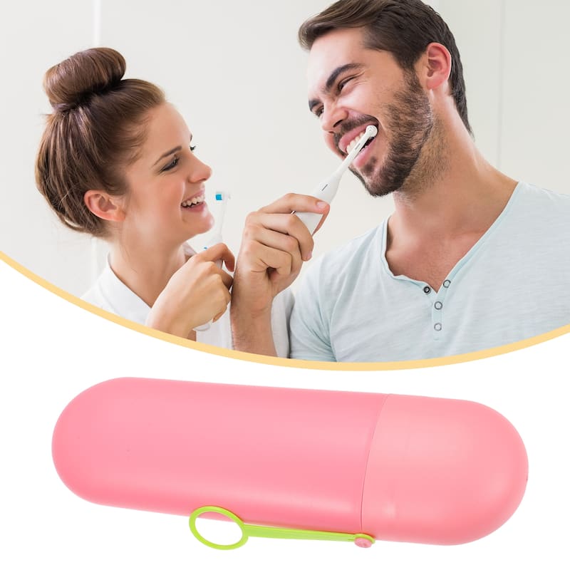 Portable Toothbrush Case Toothbrush Holders Pink 7.87"x2.36"x1.38" - Pink
