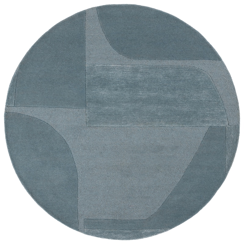 SAFAVIEH Handmade Fifth Avenue Shamira Mid-Century Modern New Zealand - 6' x 6' Round - Blue