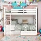 preview thumbnail 1 of 17, Minimalist Design Twin over Twin Wood Bunk Bed with Two Drawers,White White