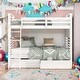 preview thumbnail 22 of 57, Twin over Twin Classic Wooden Bunk Bed with Two Drawers,Space-Efficient Multifunctional Bunk Bed With Storage