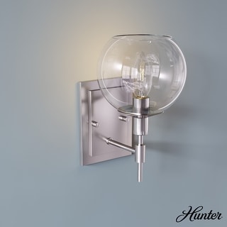 Hunter Xidane 1 Light Wall Sconce - Entry, Hallway, Bedroom, Bathroom - Contemporary, Mid-Century Modern, Glam - Damp Rated!