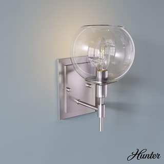 Hunter Xidane 1 Light Wall Sconce - Entry, Hallway, Bedroom, Bathroom - Contemporary, Mid-Century Modern, Glam - Damp Rated!