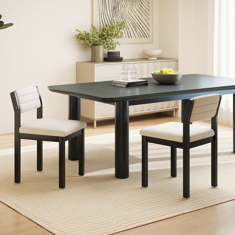 Gymax Dining Chair Set of 4 Sherpa Upholstered Kitchen Chairs w/ Wood