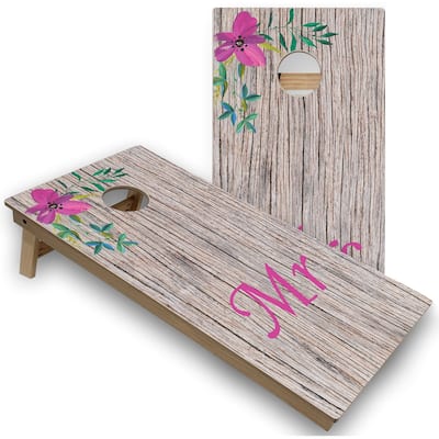 Mr & Mrs Cornhole Boards with Case & Lights