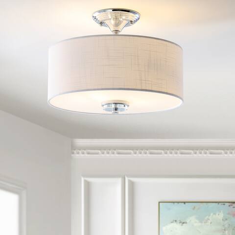 Marc Metal LED Semi Flush Mount, Oil Rubbed Bronze/White by JONATHAN Y