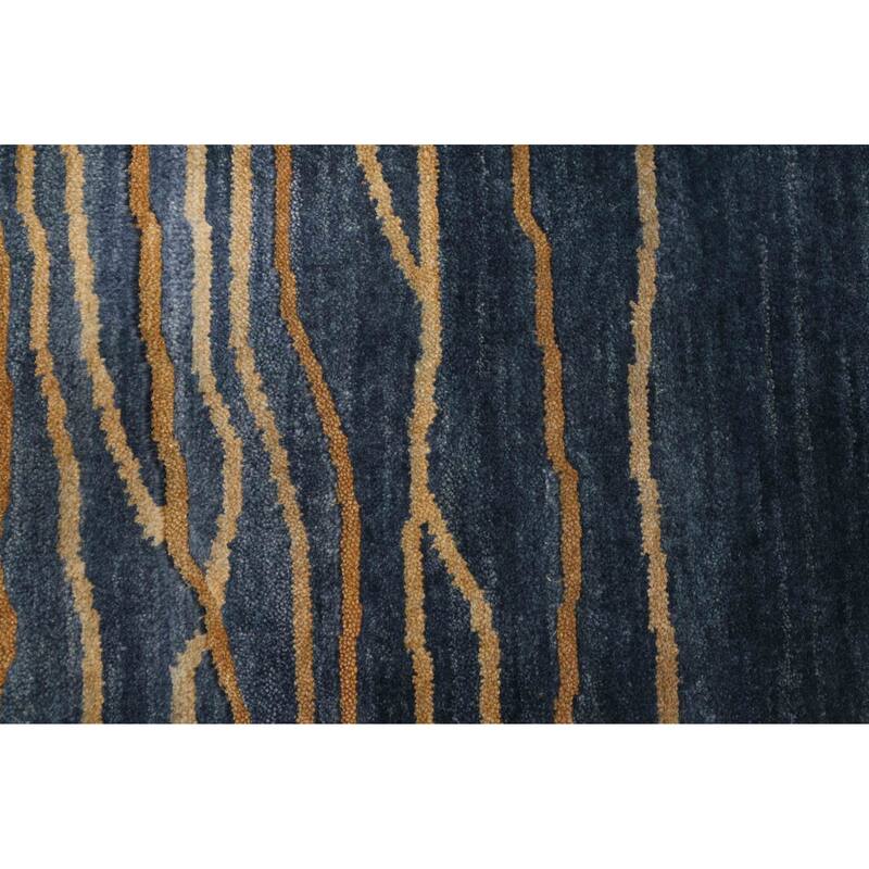 ECARPETGALLERY Hand-knotted Peshawar Ziegler Navy Wool Rug - 5'2 x 7'3