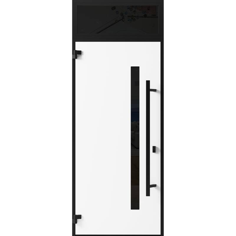 Front Exterior Prehung Steel Door Ronex 0162 Red Oak Entry Metal Painted W36xH80 Left hand Inswing