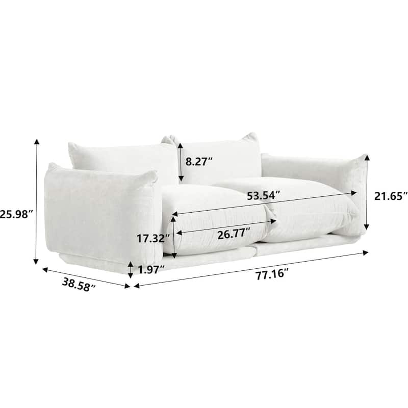 Modern Chenille Upholstery 3 Pieces Sofa Sets for Living Room Include Armchair, Loveseat and Three Seaters Couch
