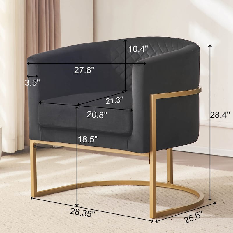 Upholstered velvet chair Gold metal bracket, medieval living room office tea room lounge chair with curved backrest