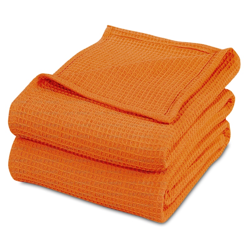 100-percent Cotton Waffle Weave Medium Weight All Season Thermal Blankets