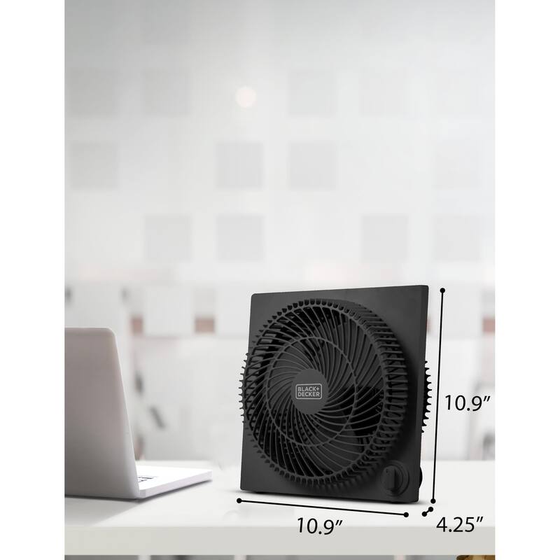 BLACK+DECKER Portable 9 Inch Box Fan, 3 Speed Settings & Self Standing