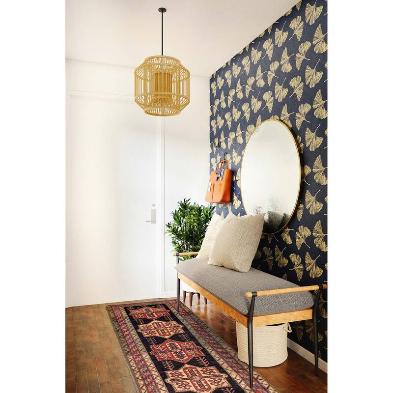 ECARPETGALLERY Hand-knotted Konya Anatolian Navy Wool Rug - 3'7 x 11'10