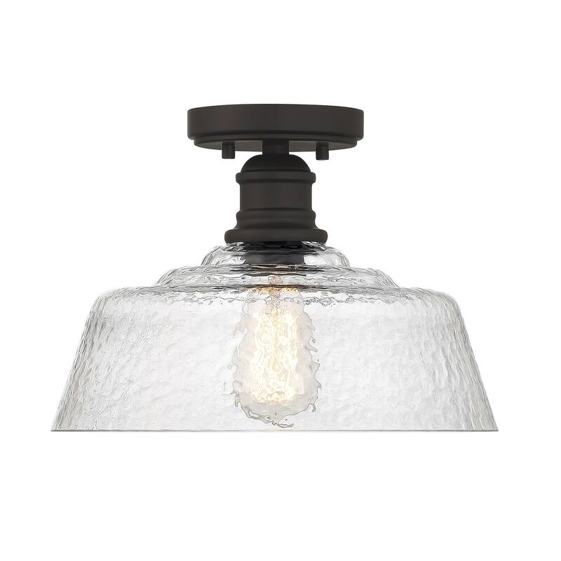 Bellevue SH71300 13" Wide Semi-Flush Ceiling Fixture with a patterned - Oil Rubbed Bronze
