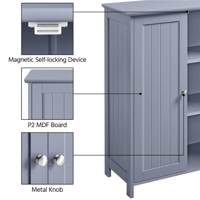 Yaheetech Floor Cabinet with 2 Doors, 2 Adjustable Shelves