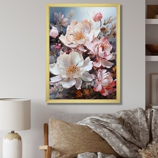 Designart "Japan Pink Lotus Hill " Flowers Framed Wall Art Prints - Bed ...