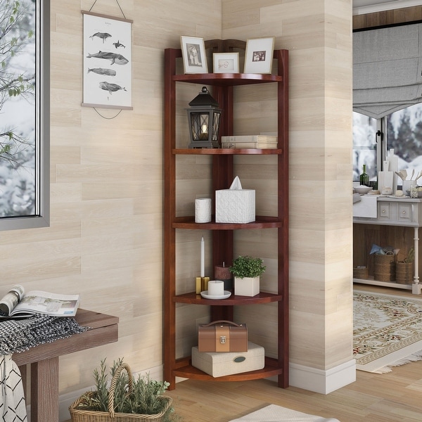 Solid wood shop corner bookshelf