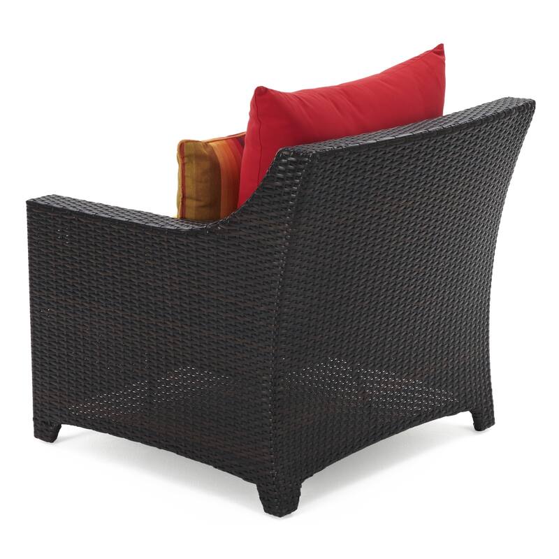 Deco 5 Piece Sunbrella Outdoor Patio Club Chair & Ottoman Set
