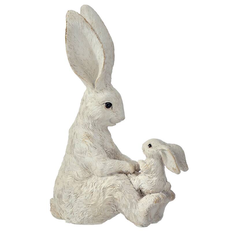 8.5" Resin Bunny With Child