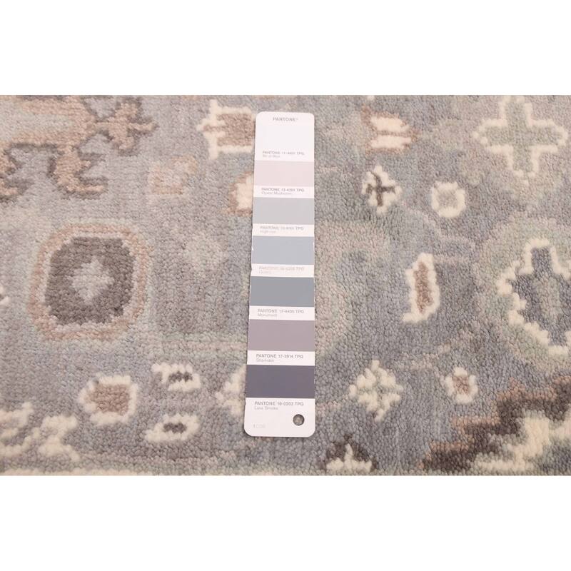 ECARPETGALLERY Hand-knotted Royal Oushak Grey Wool Rug - 2'6 x 11'9