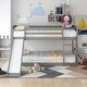 preview thumbnail 6 of 13, Twin Over Twin Solid Wood Bunk Kids Bed Frame with Convertible Slide and Ladder, Safe Design for Bedroom, Easy Assembly, Grey