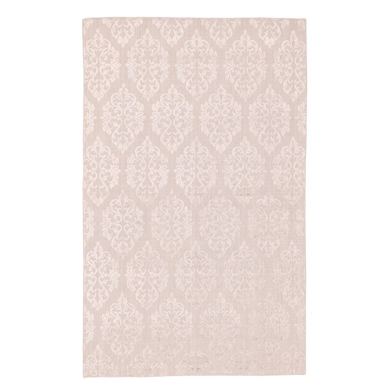 ECARPETGALLERY Hand Loomed Elysian Light Grey Viscose, Wool Rug - 5'0 x 8'0