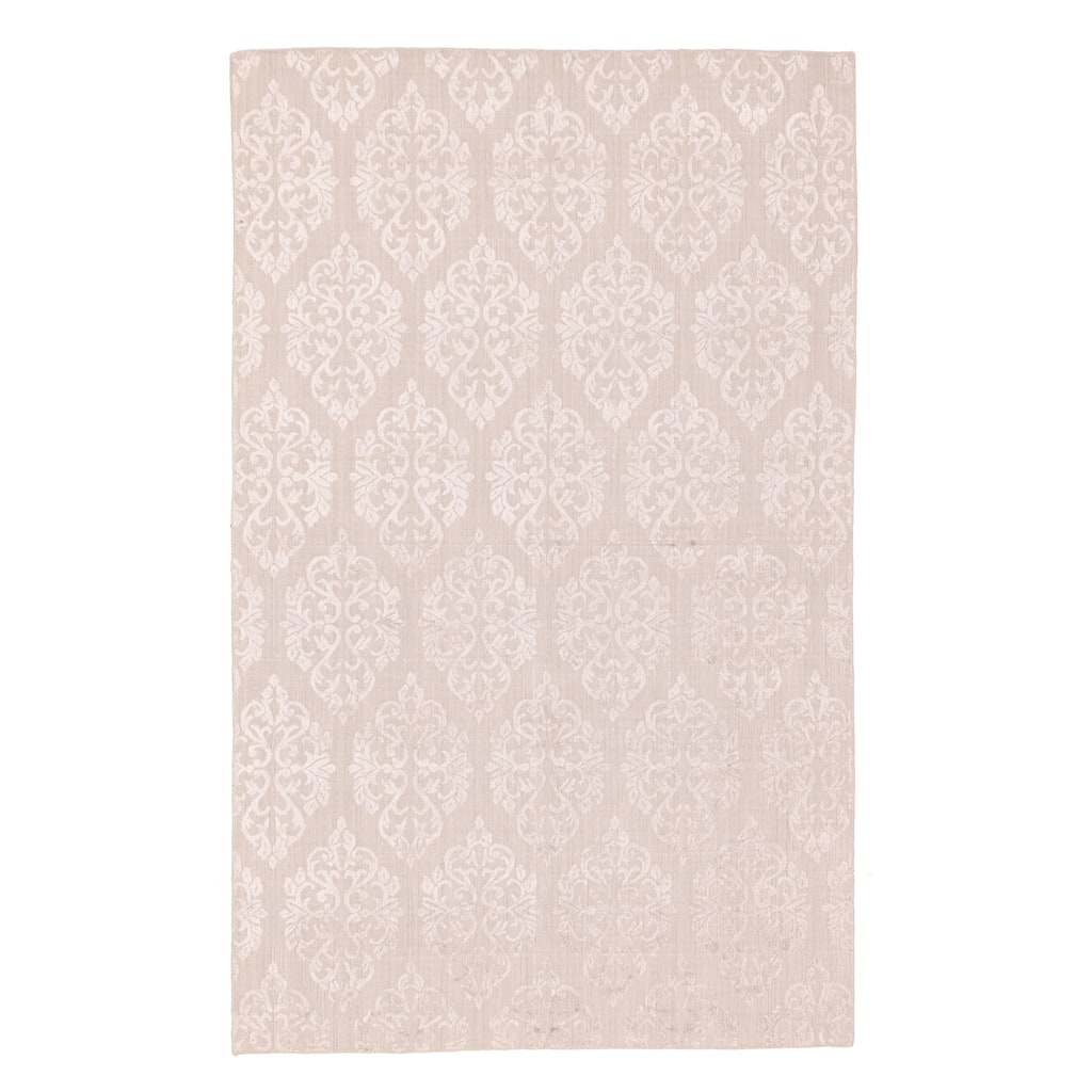 ECARPETGALLERY Hand Loomed Elysian Light Grey Viscose, Wool Rug - 5'0 x 8'0