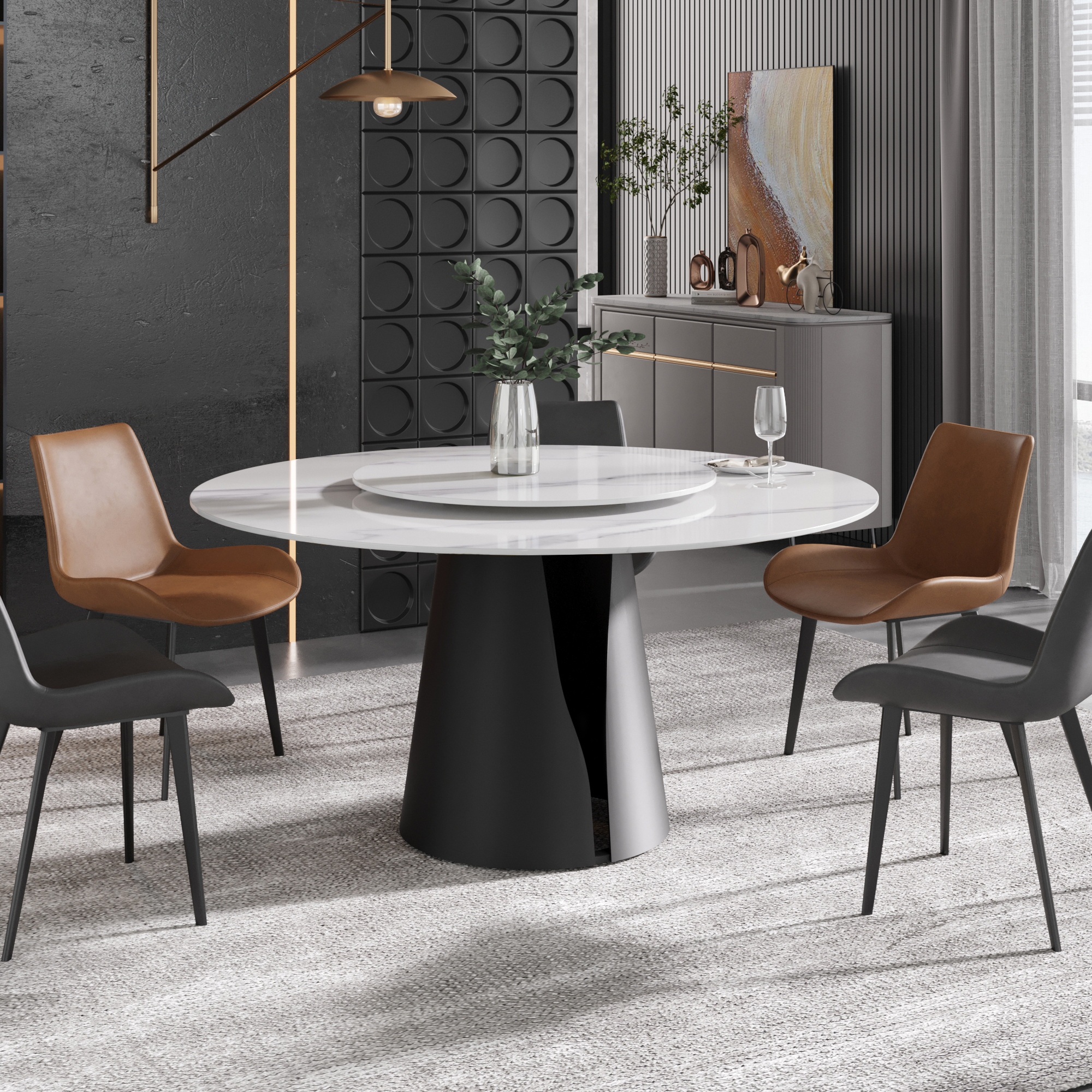 Black slate clearance dining table