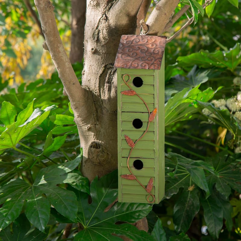 Glitzhome Hanging Distressed Solid Wood Birdhouse