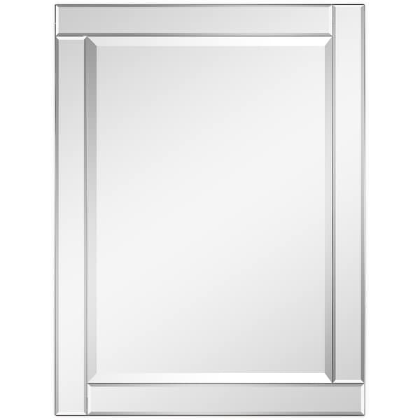 Beveled Rectangle Wall Mirror,Solid Wood Frame,1"-Beveled Center, Bathroom,Bedroom,Living Room,Ready to Hang - Clear. Opens flyout.