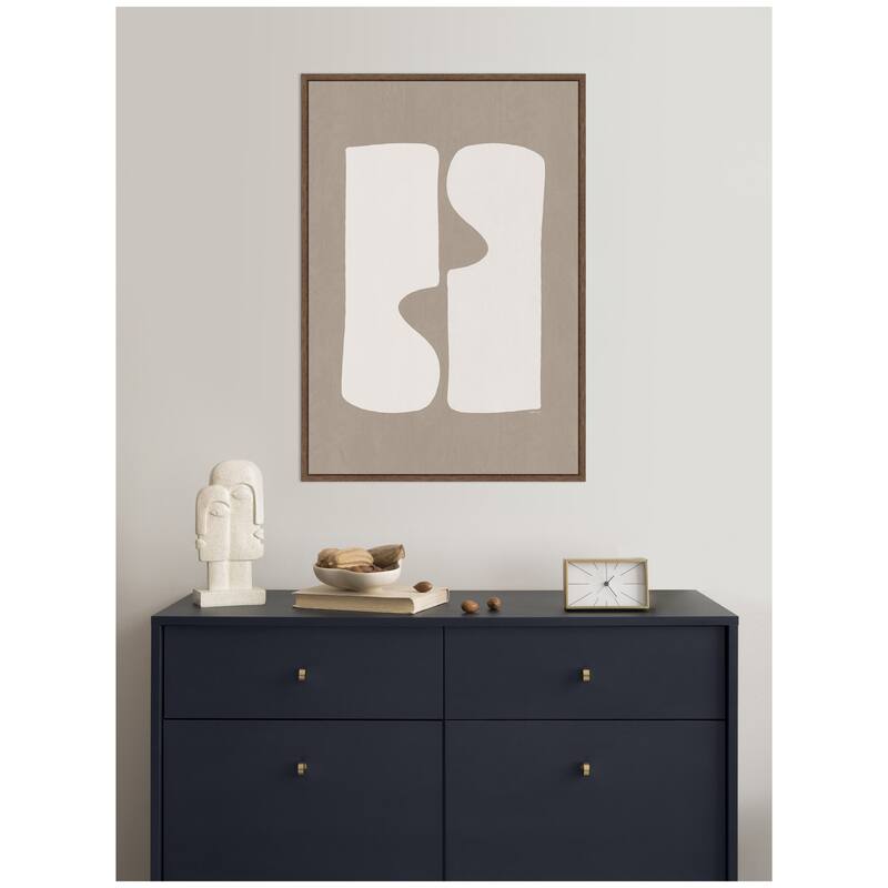 Kate and Laurel Organic Figures No. 1 by Gabrielly Guedes Framed Canvas Wall Art Print